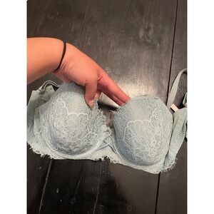 Victoria's Secret Pink Lace Lined Demi Double Push Up Bra 36DD E80